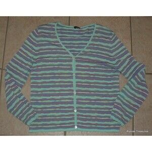 LIKE NEW Colorful Sz Medium Casual or Dress Stretch Lightweight Cardigan Sweater